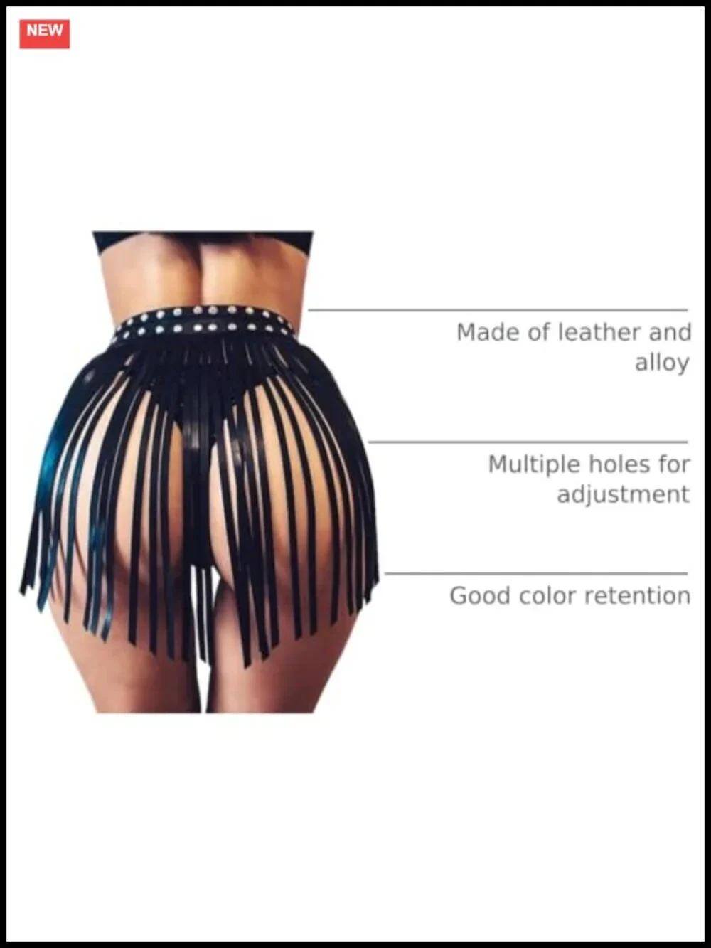 Women's Leather Fringe Belt Skirt Cowgirl Tassel Waistband Festival Costume